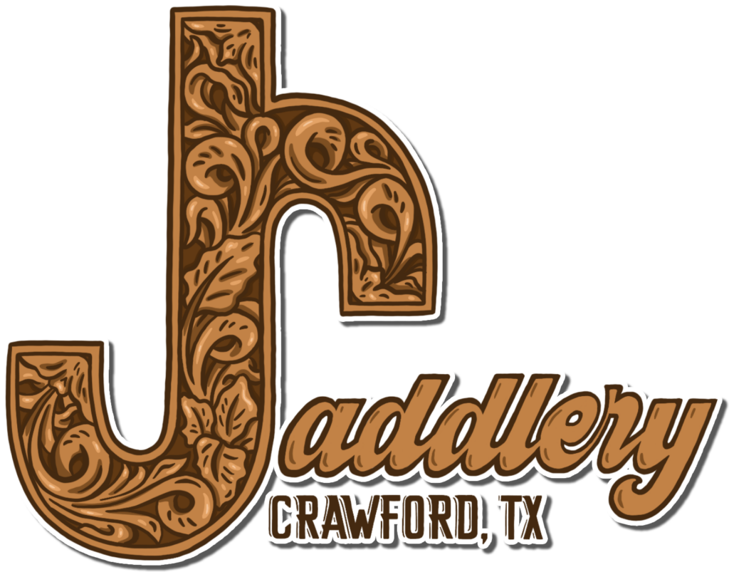 Jake Schmidt Saddlery Crawford, Texas - leather logo outline